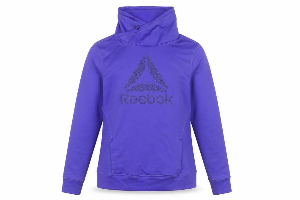 Front view of Reebok Women’s Purple Polyester Pullover Sweatshirt M Logo Sportswear