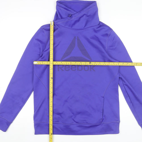Reebok Women’s Purple Polyester Pullover Sweatshirt M Logo Sportswear