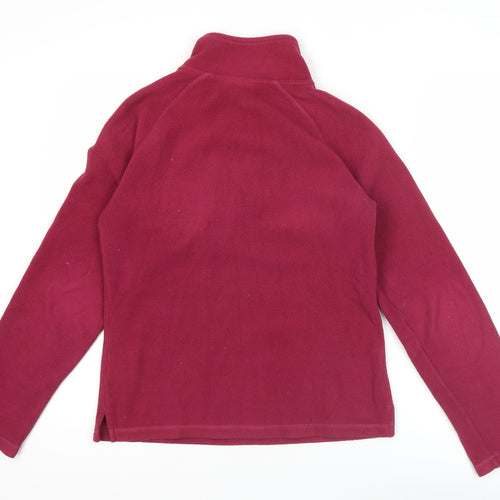Animal Womens Pink Fleece Sweatshirt M 1/4 Zip Pullover Jumper