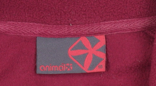Animal Womens Pink Fleece Sweatshirt M 1/4 Zip Pullover Jumper