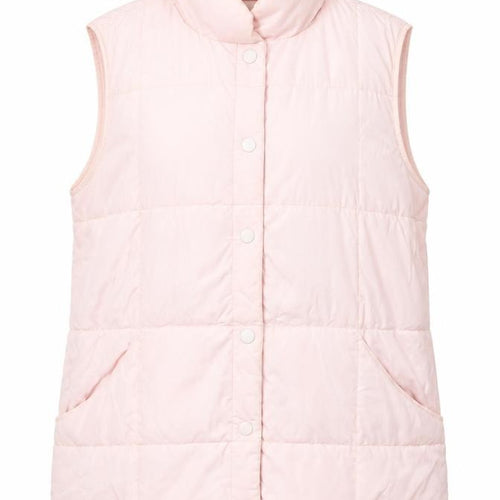 Lands' End Women's Pink Puffer Waistcoat M 10-12 Quilted Down