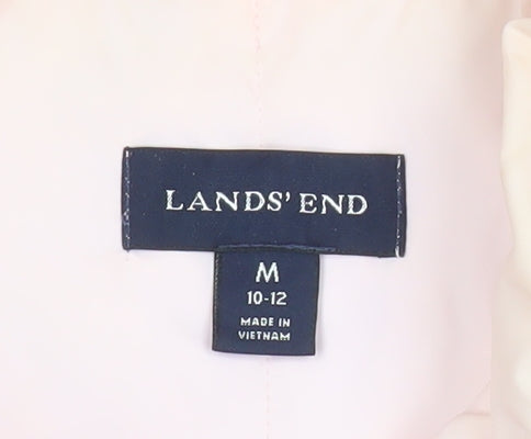 Lands' End Women's Pink Puffer Waistcoat M 10-12 Quilted Down