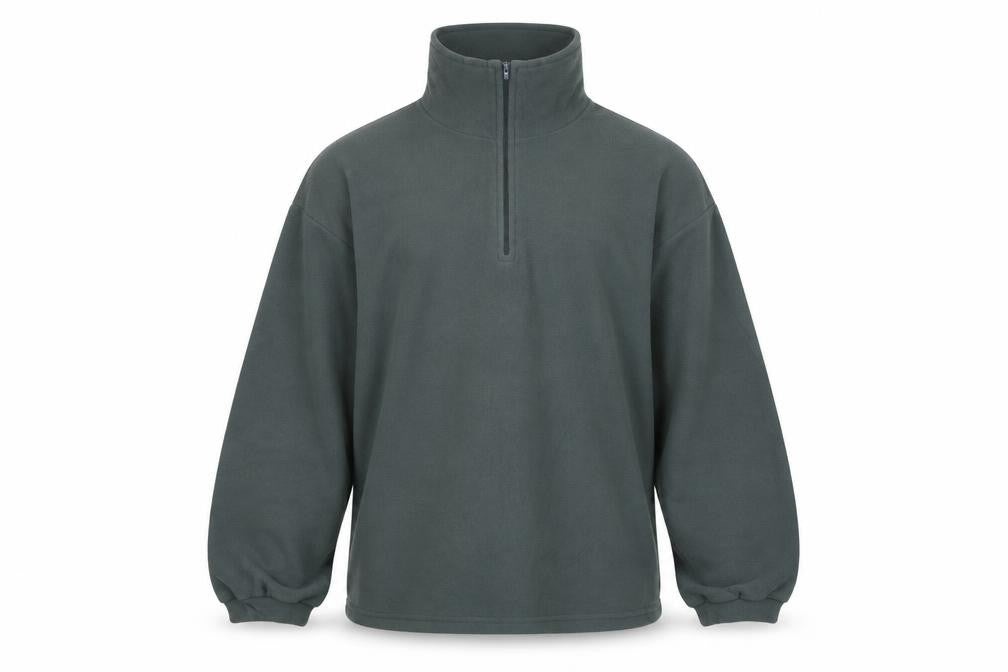 Front view of West Storm Men's Green M Fleece Pullover Sweatshirt 1/2 Zip Outdoor