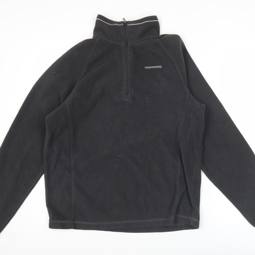 Craghoppers Mens Black Fleece Sweatshirt Size S 1/4 Zip Pullover Outdoor