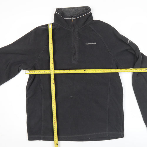 Craghoppers Mens Black Fleece Sweatshirt Size S 1/4 Zip Pullover Outdoor