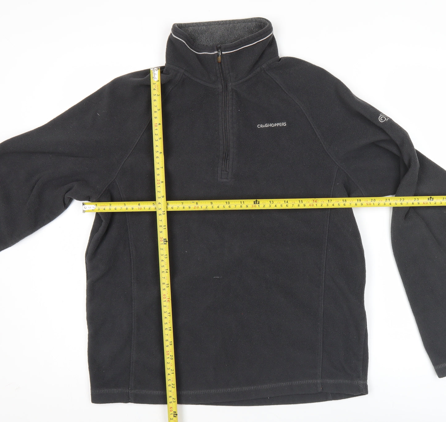 Craghoppers Mens Black Fleece Sweatshirt Size S 1/4 Zip Pullover Outdoor