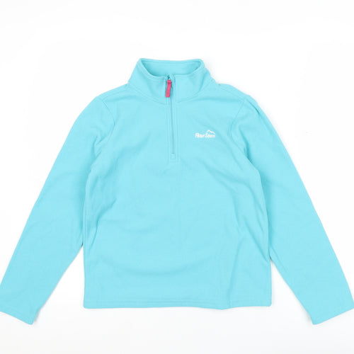 Peter Storm Girls Blue Fleece Sweatshirt 9-10 Years 1/4 Zip Pullover