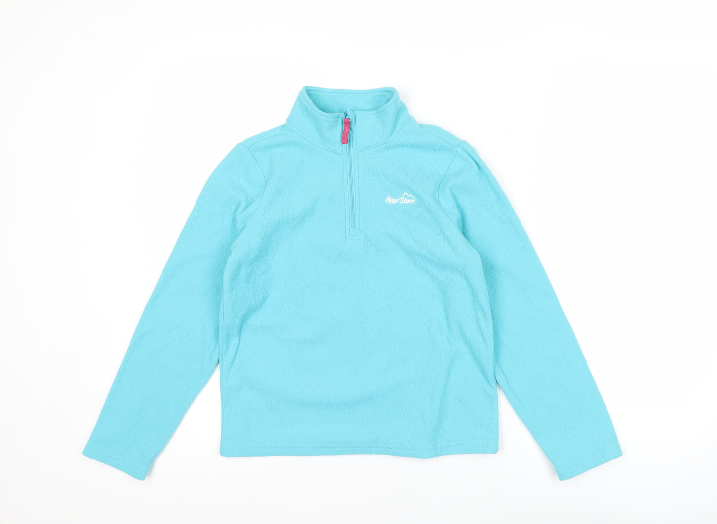 Peter Storm Girls Blue Fleece Sweatshirt 9-10 Years 1/4 Zip Pullover