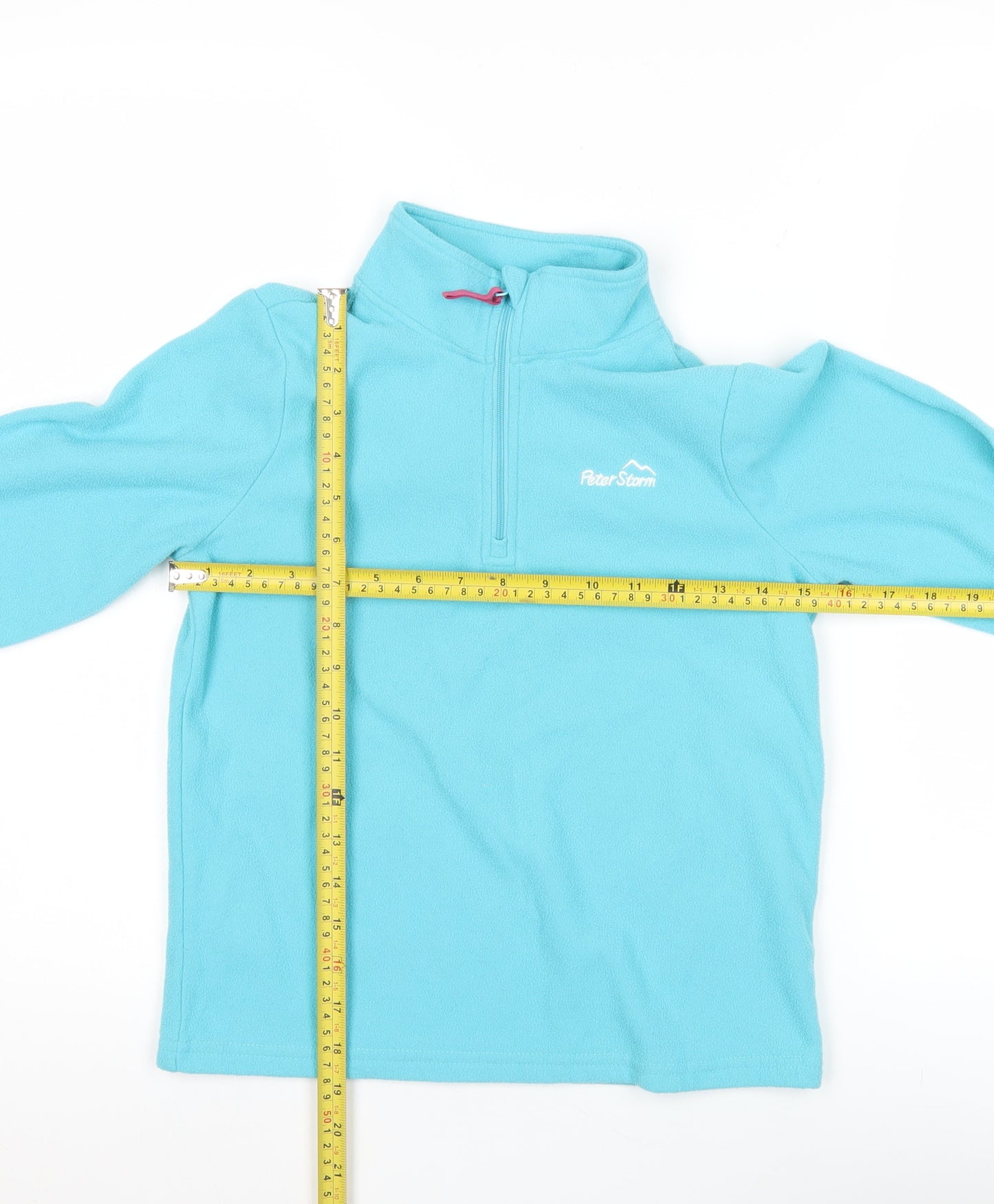 Peter Storm Girls Blue Fleece Sweatshirt 9-10 Years 1/4 Zip Pullover