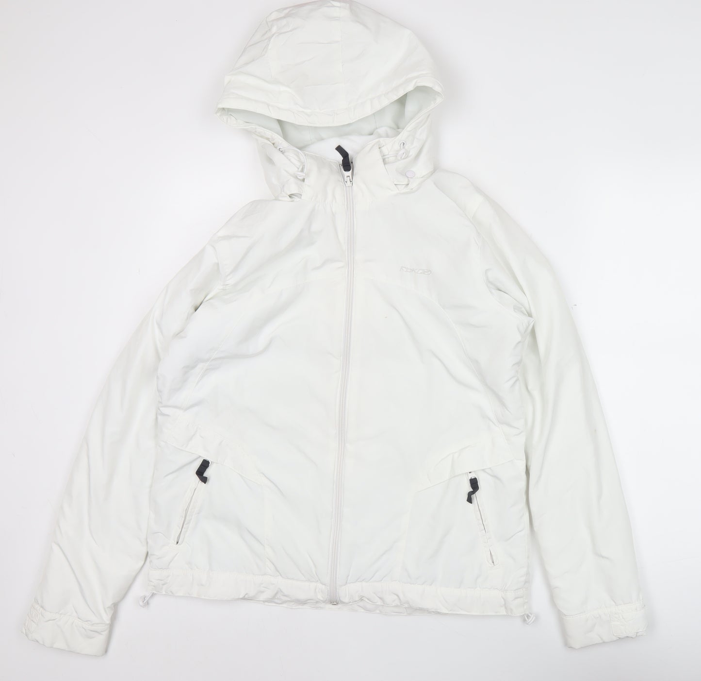 Reebok Women’s White Puffer Jacket Size M Hooded Winter Coat