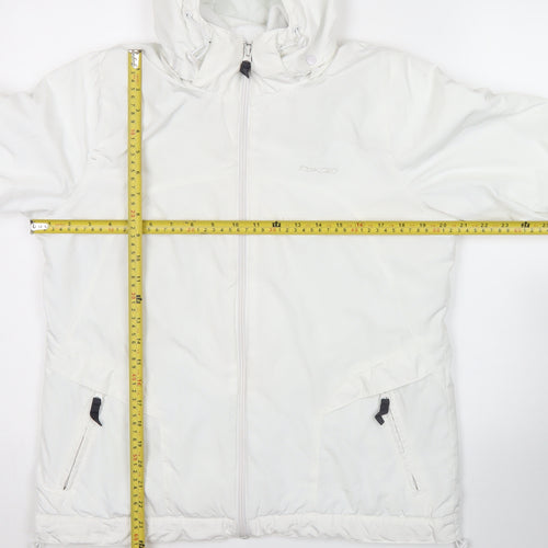 Reebok Women’s White Puffer Jacket Size M Hooded Winter Coat