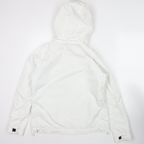 Reebok Women’s White Puffer Jacket Size M Hooded Winter Coat