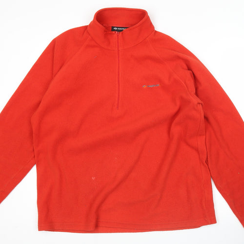 Mountain Life Mens Red Fleece Pullover Sweatshirt Size L Hiking