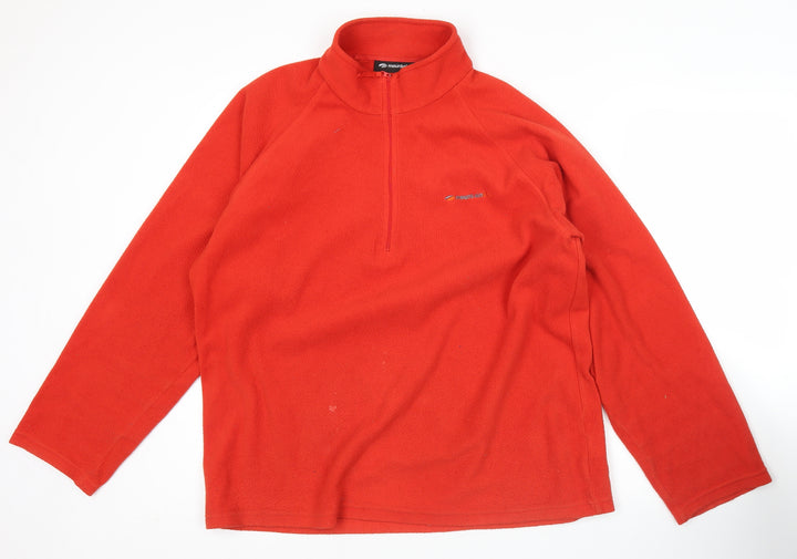 Mountain Life Mens Red Fleece Pullover Sweatshirt Size L Hiking