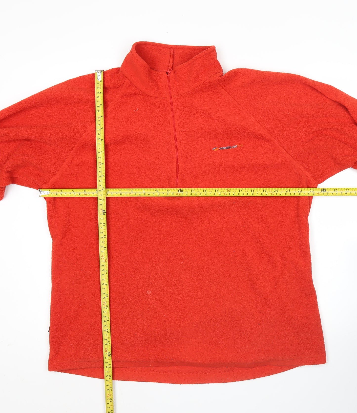Mountain Life Mens Red Fleece Pullover Sweatshirt Size L Hiking