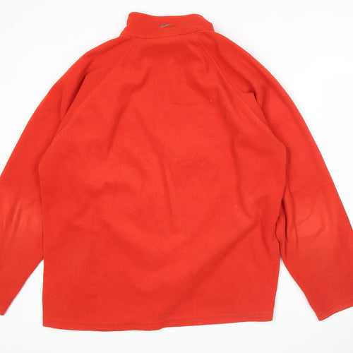 Mountain Life Mens Red Fleece Pullover Sweatshirt Size L Hiking