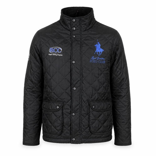 Result Mens Black Quilted Jacket Small RCC Polo Club Embroidered