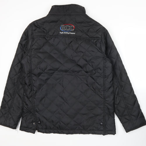 Result Mens Black Quilted Jacket Small RCC Polo Club Embroidered