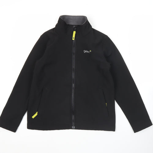 Gelert Boys Black Softshell Jacket Size 9-10 Years Full Zip Outdoor Coat