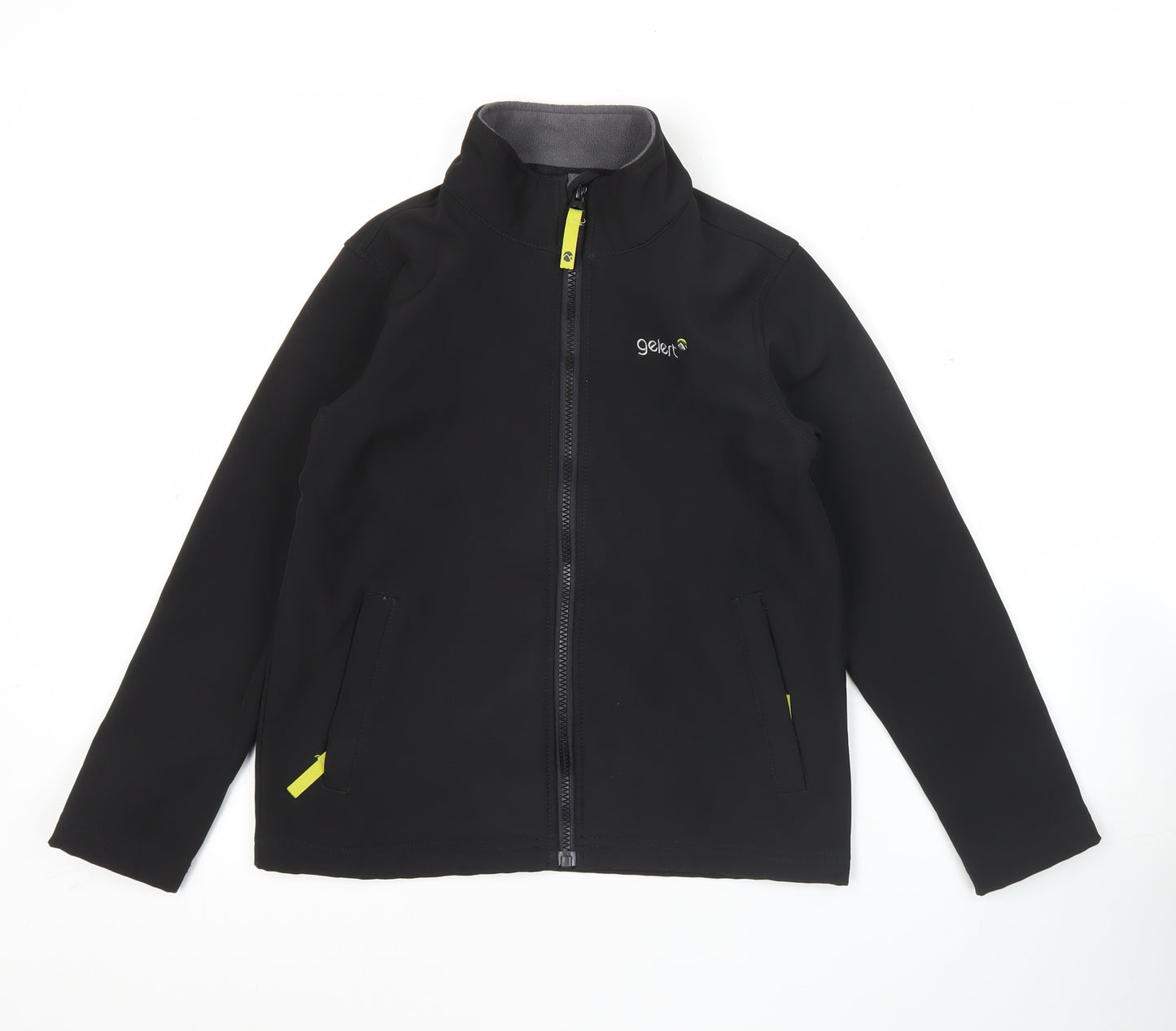 Gelert Boys Black Softshell Jacket Size 9-10 Years Full Zip Outdoor Coat