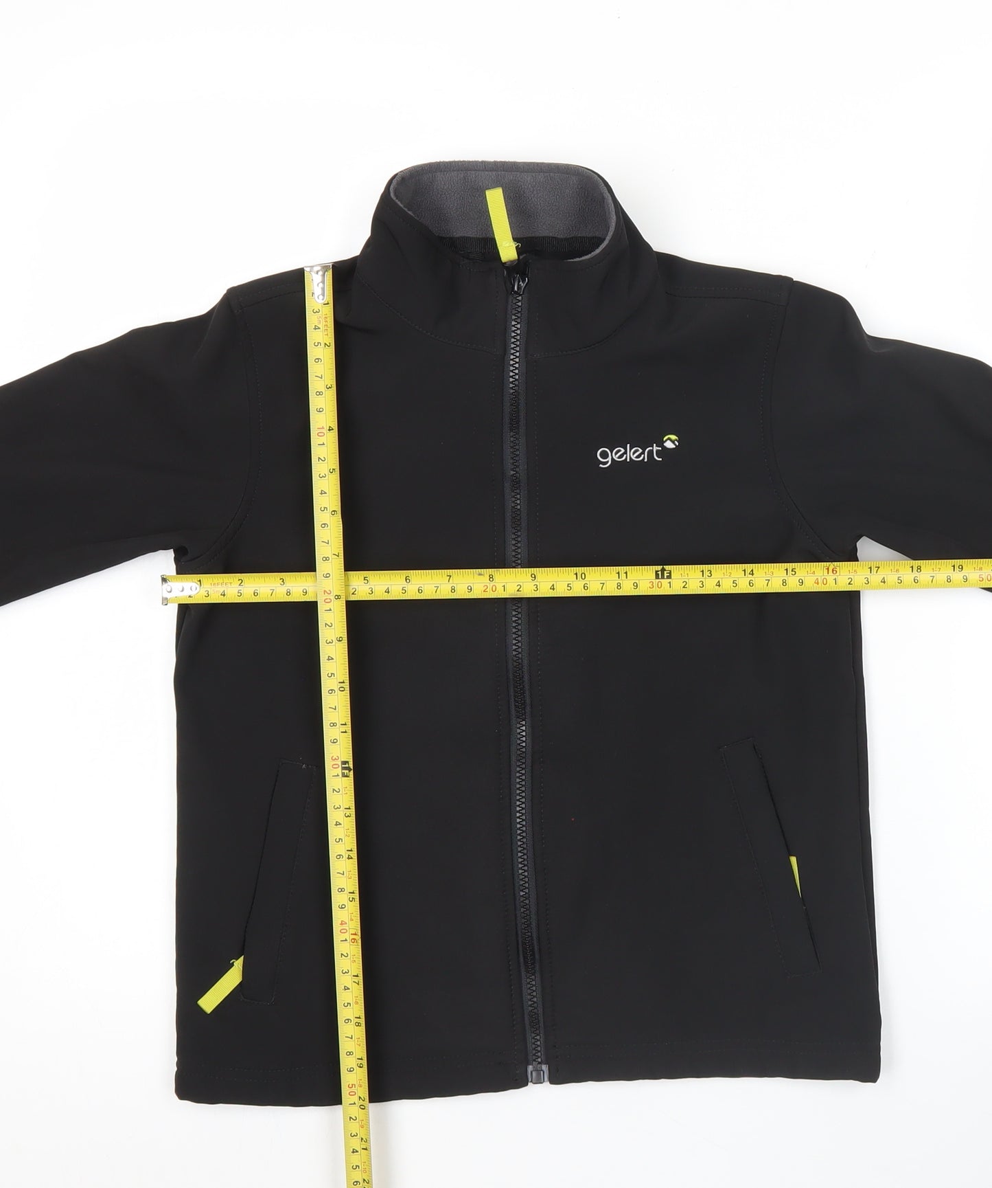 Gelert Boys Black Softshell Jacket Size 9-10 Years Full Zip Outdoor Coat