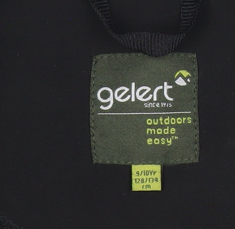 Gelert Boys Black Softshell Jacket Size 9-10 Years Full Zip Outdoor Coat
