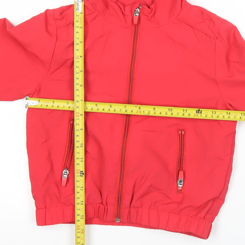 La Redoute Boys Red Hooded Windbreaker Jacket 5 Years Full Zip