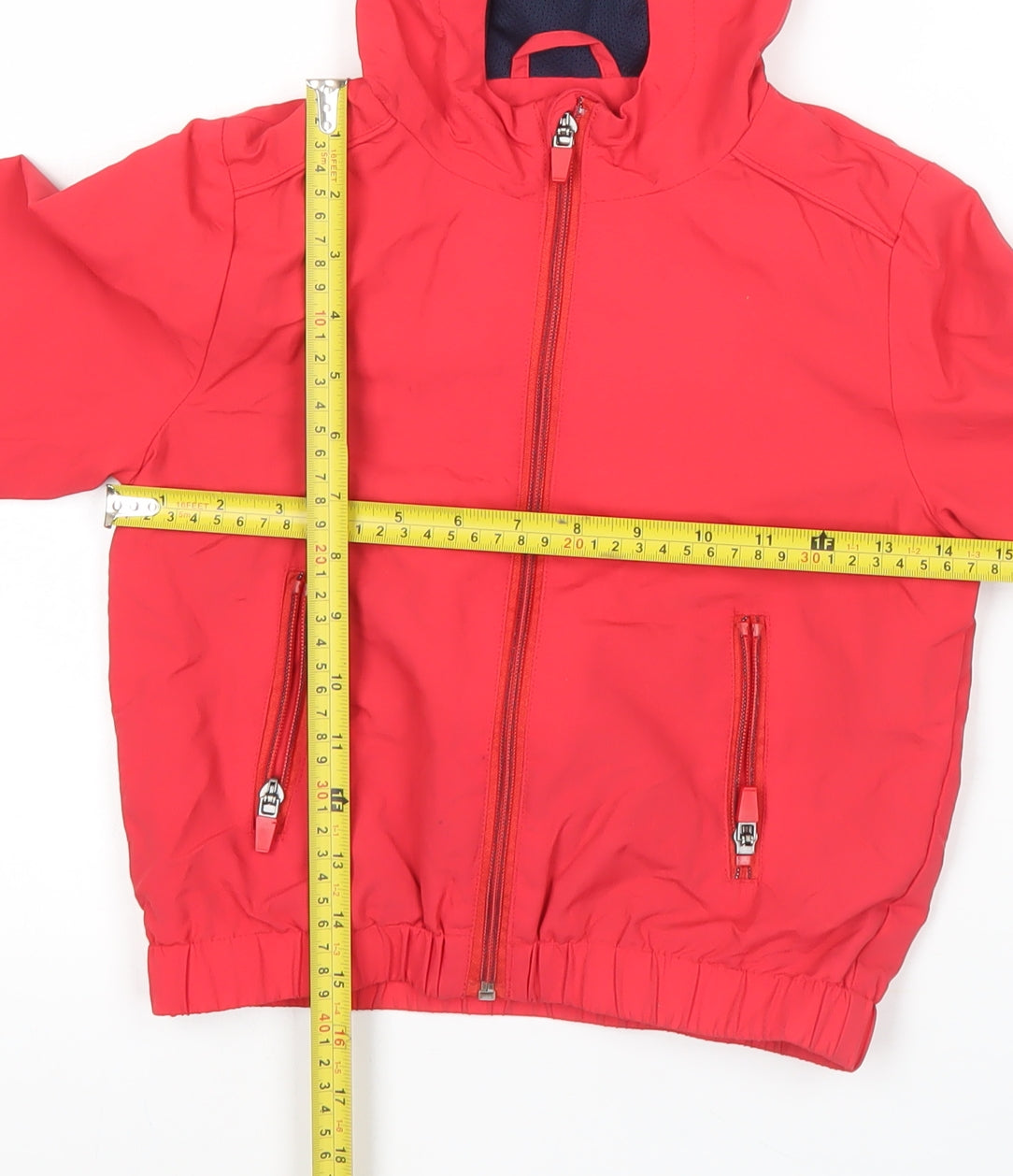 La Redoute Boys Red Hooded Windbreaker Jacket 5 Years Full Zip