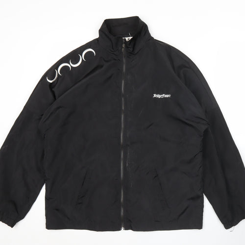 D.X Women’s Black Polyester Bomber Jacket Size M Full Zip Casual