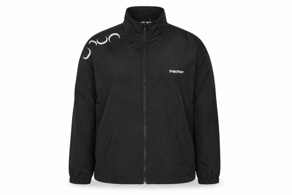Front view of D.X Women’s Black Polyester Bomber Jacket, size M, Full Zip Casual