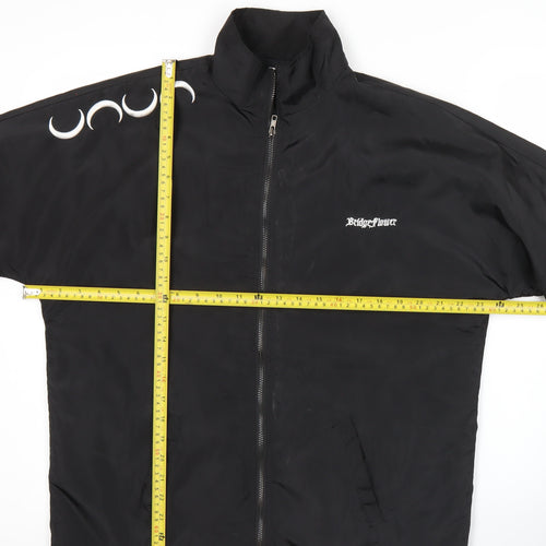 D.X Women’s Black Polyester Bomber Jacket Size M Full Zip Casual