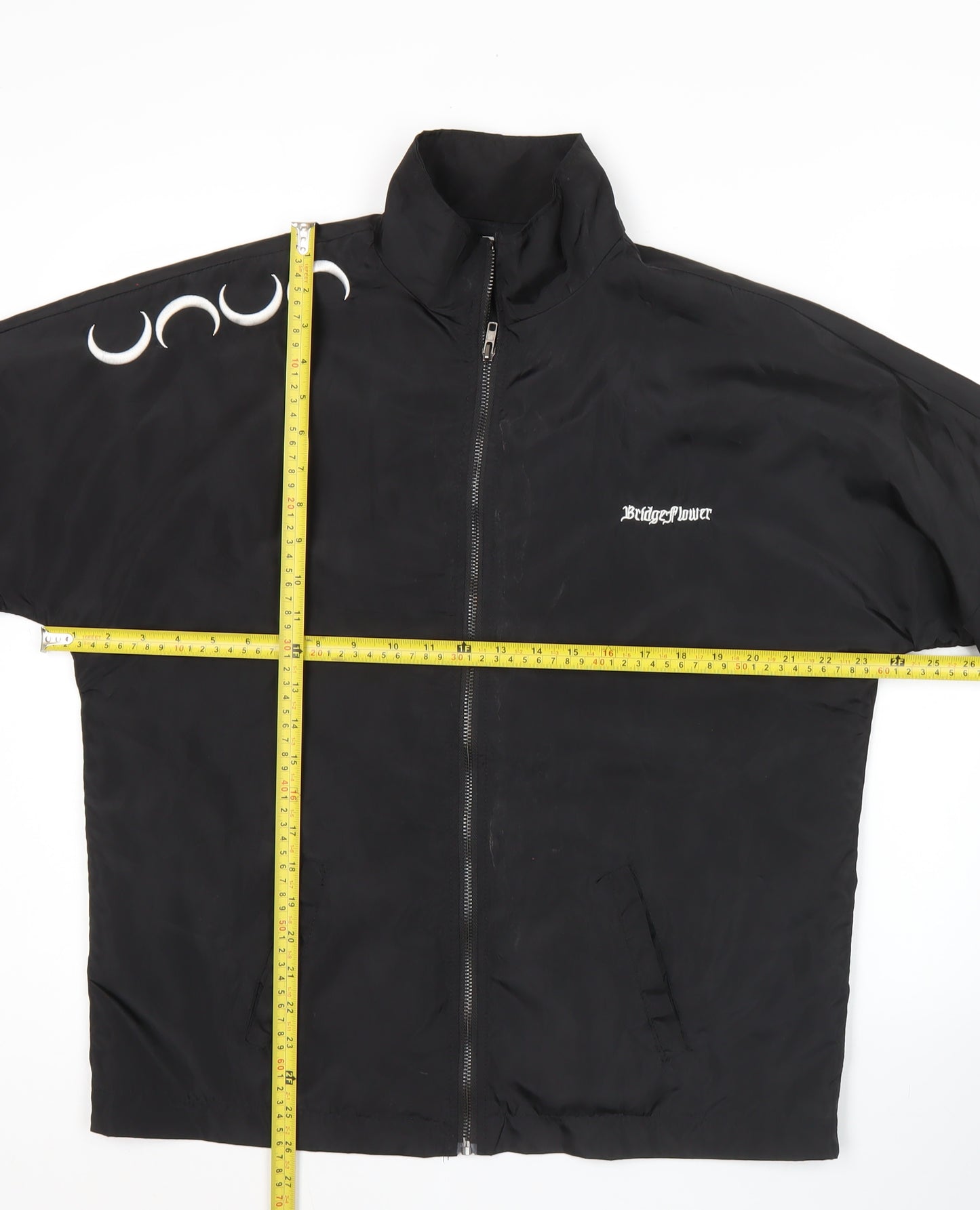 D.X Women’s Black Polyester Bomber Jacket Size M Full Zip Casual