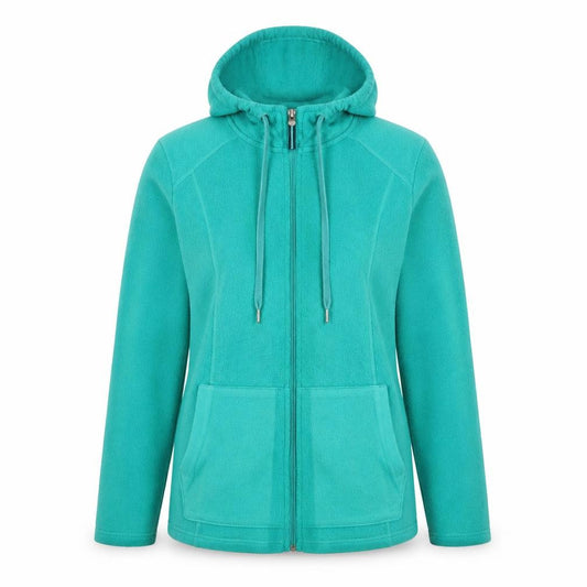 Front view of Marks & Spencer Women’s Green, size UK 8, Full Zip Fleece Hoodie