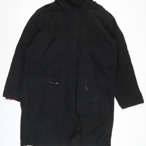 Marks and Spencer Women’s Black Cotton Blend Long Overcoat Size 12