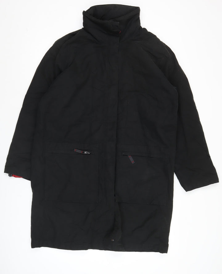 Marks and Spencer Women’s Black Cotton Blend Long Overcoat Size 12