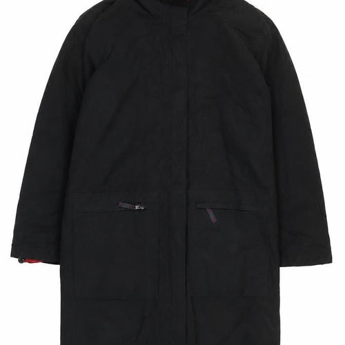 Marks and Spencer Women’s Black Cotton Blend Long Overcoat Size 12