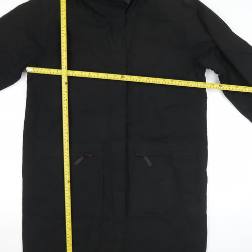 Marks and Spencer Women’s Black Cotton Blend Long Overcoat Size 12