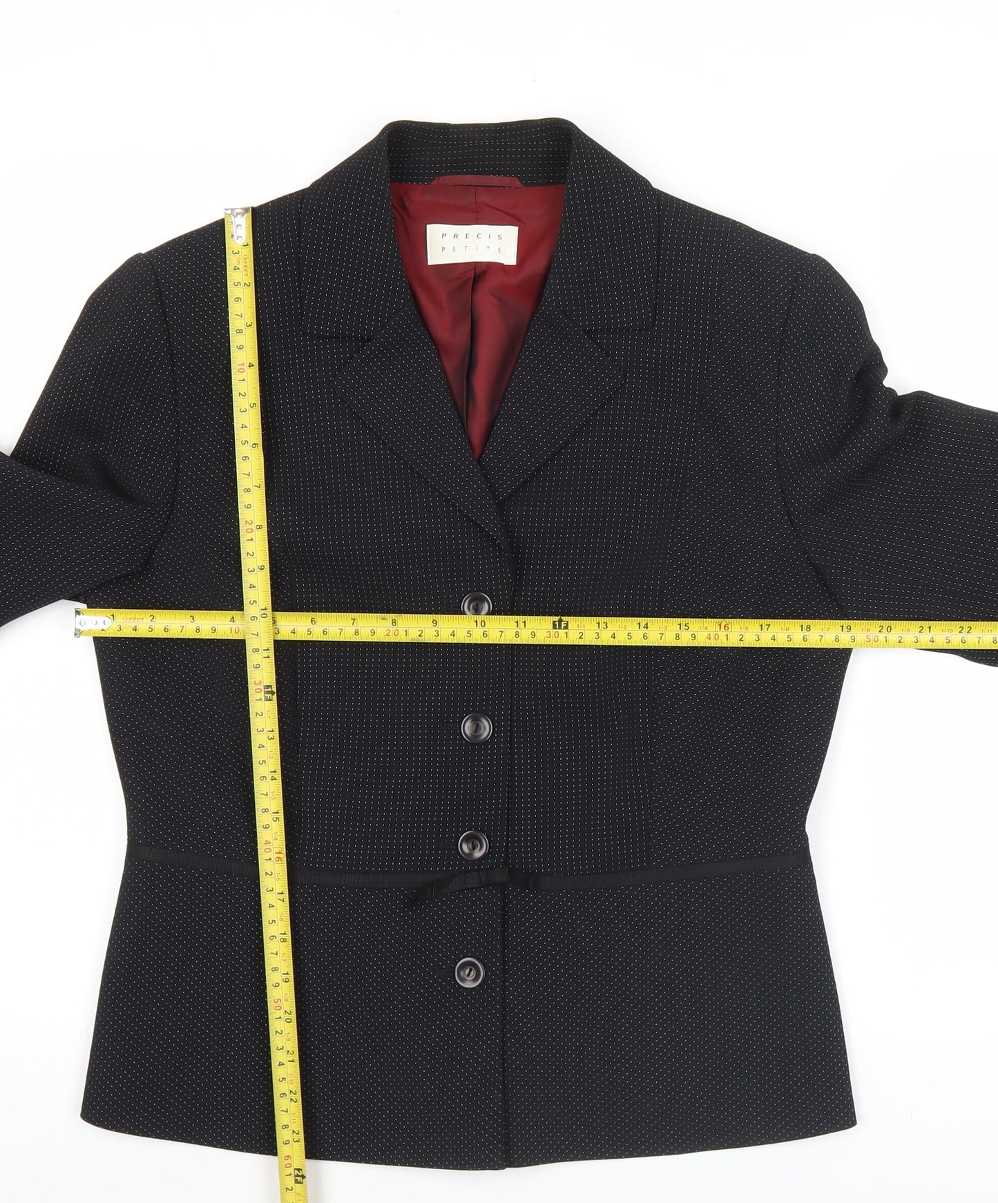 Precis Petite Womens Black Size 14 Suit Jacket Blazer Regular Fit