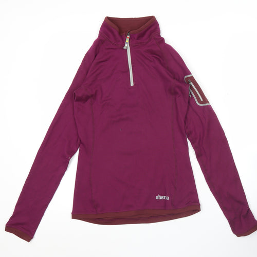 Sherpa Women’s Purple Long Sleeve 1/2 Zip Pullover Sweatshirt Size S
