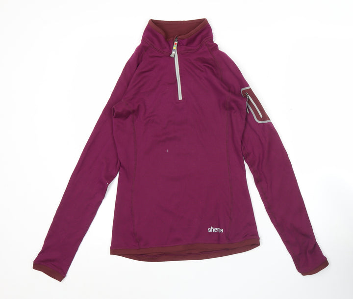 Sherpa Women’s Purple Long Sleeve 1/2 Zip Pullover Sweatshirt Size S