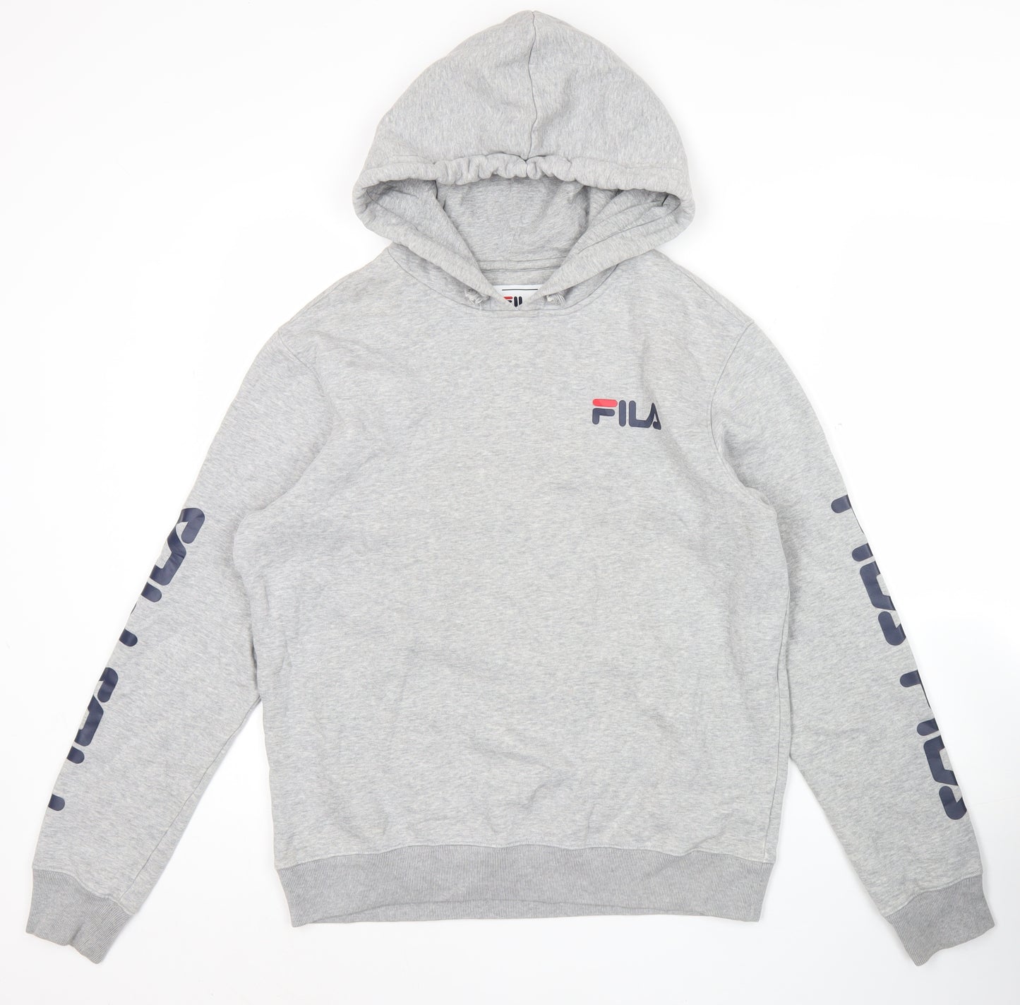Fila Men’s Grey Pullover Hoodie Sweatshirt Logo Small