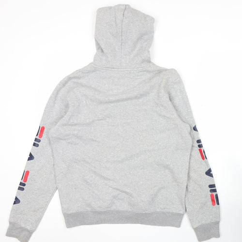 Fila Men’s Grey Pullover Hoodie Sweatshirt Logo Small