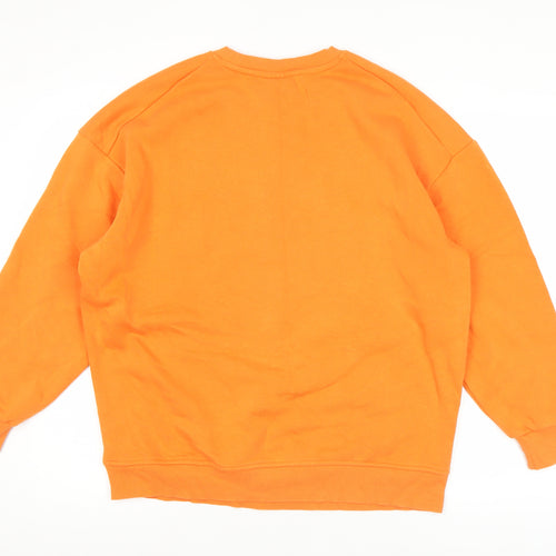Disney Womens Orange Mickey Mouse XS Sweatshirt Pullover