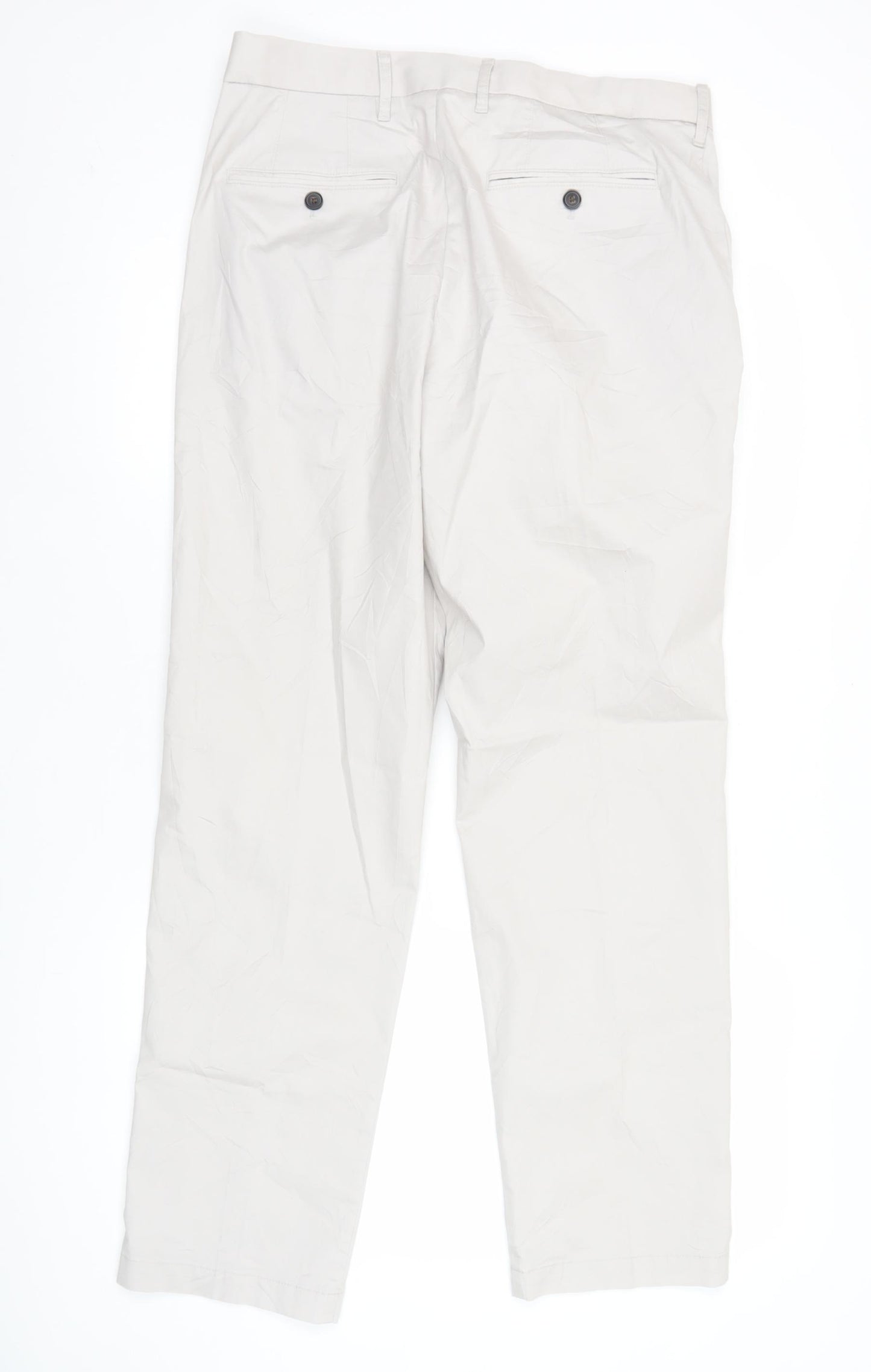 Marks and Spencer Mens Beige Chino Trousers Size 32 Regular Fit