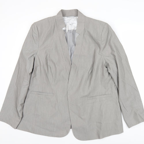 Capsule Women Grey Size 16 Regular Fit Blazer Jacket