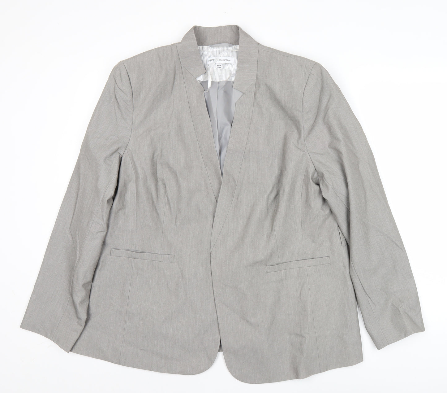 Capsule Women Grey Size 16 Regular Fit Blazer Jacket
