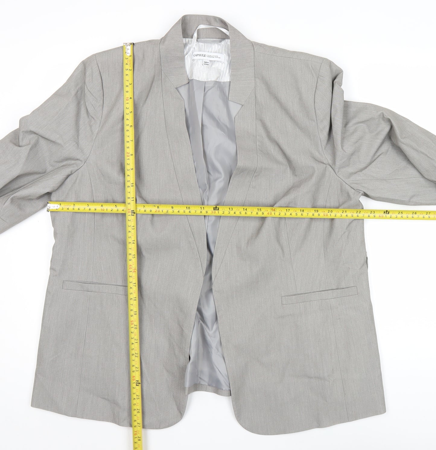 Capsule Women Grey Size 16 Regular Fit Blazer Jacket