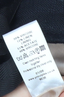 Principles Womens Black Size 14 Tailored Blazer Jacket 3/4 Sleeve