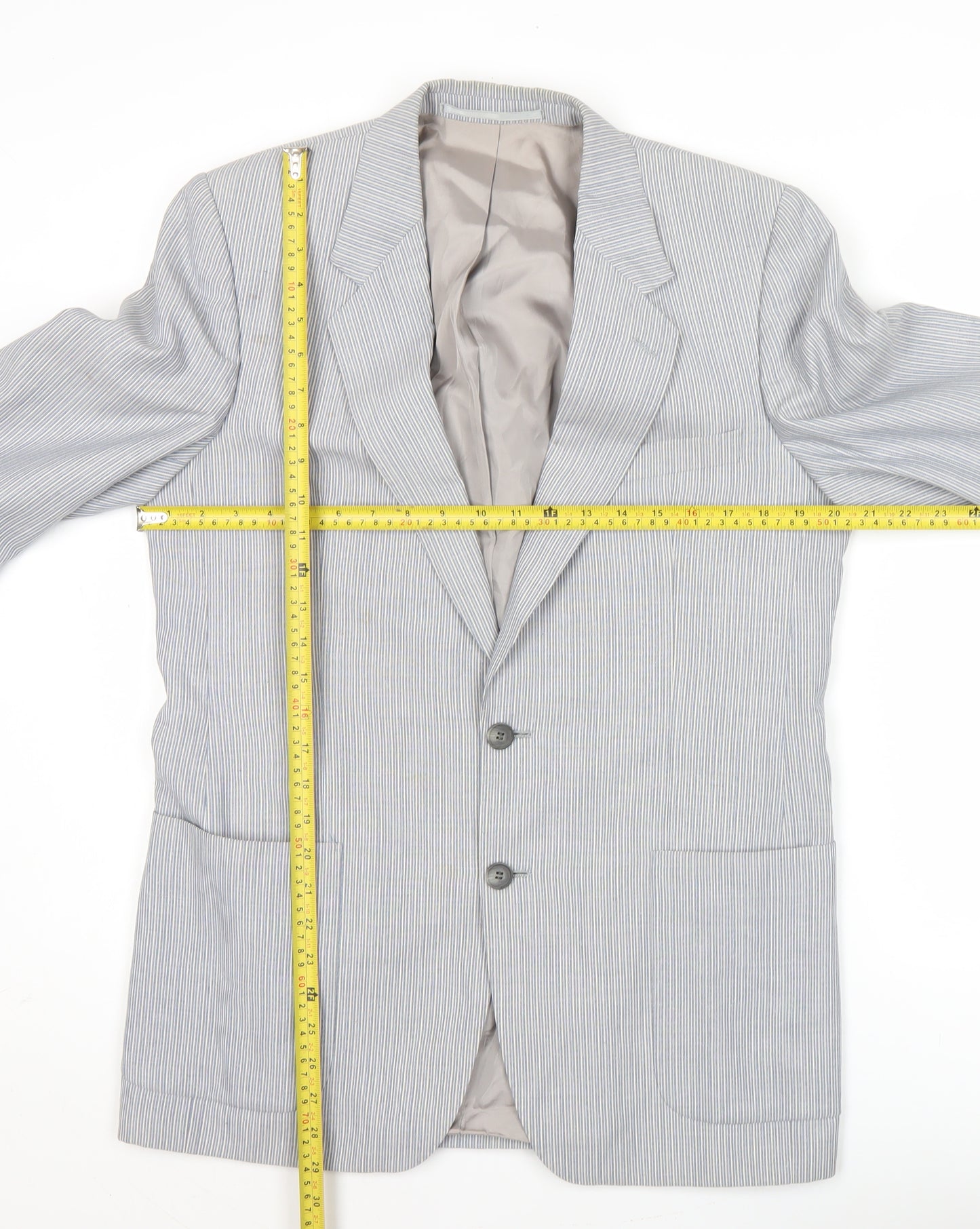 Joshua Taylor Cambridge Men's Grey Striped 40R Blazer Jacket