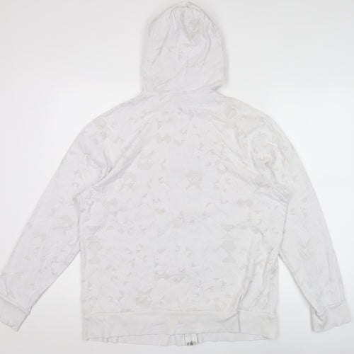 Cedarwood State Men’s White XL Hoodie Full Zip Geometric Pattern